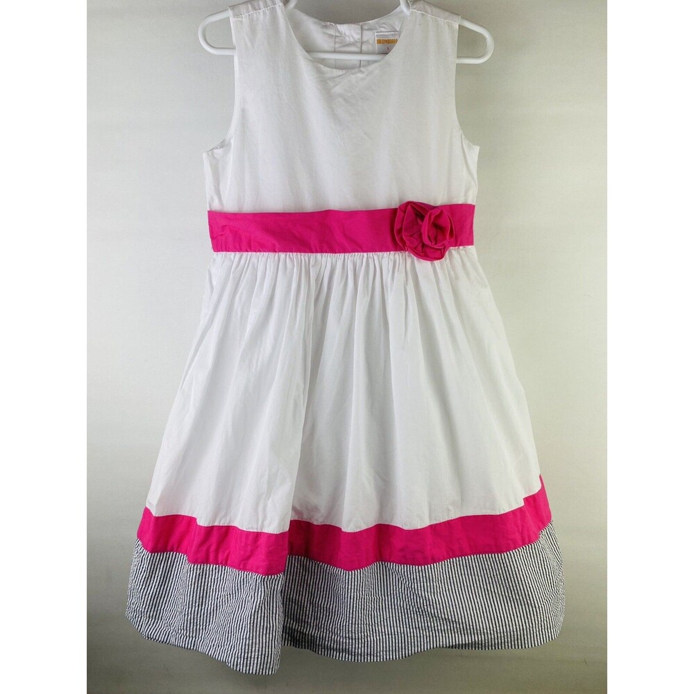 Gymboree Dress Special Occasion Dress Size 5 White Pink Stripe